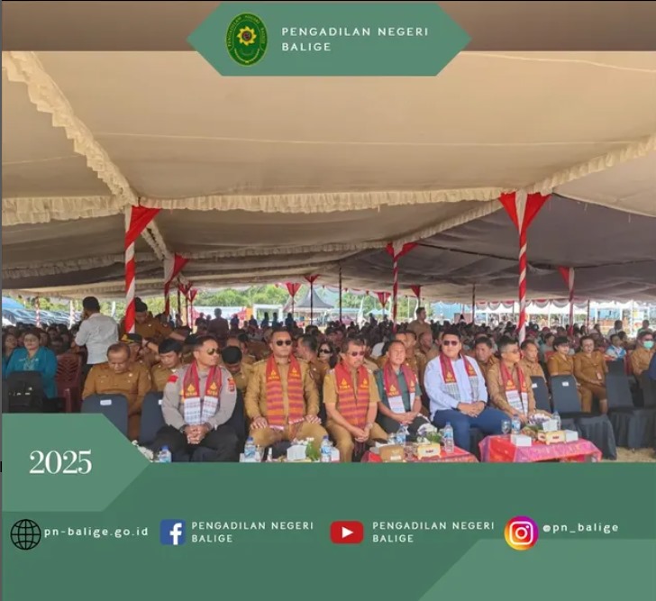 Pengadilan Negeri Balige menghadiri acara Pencanangan Bulan Bhakti Gotong Royong Masyarakat ke-XXII dan HKG-PKK ke-53 tingkat Kabupaten Toba Tahun 2025